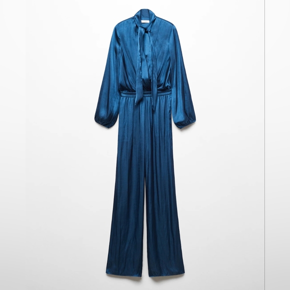 MANGO Satin bow jumpsuit - Picture 2 of 5